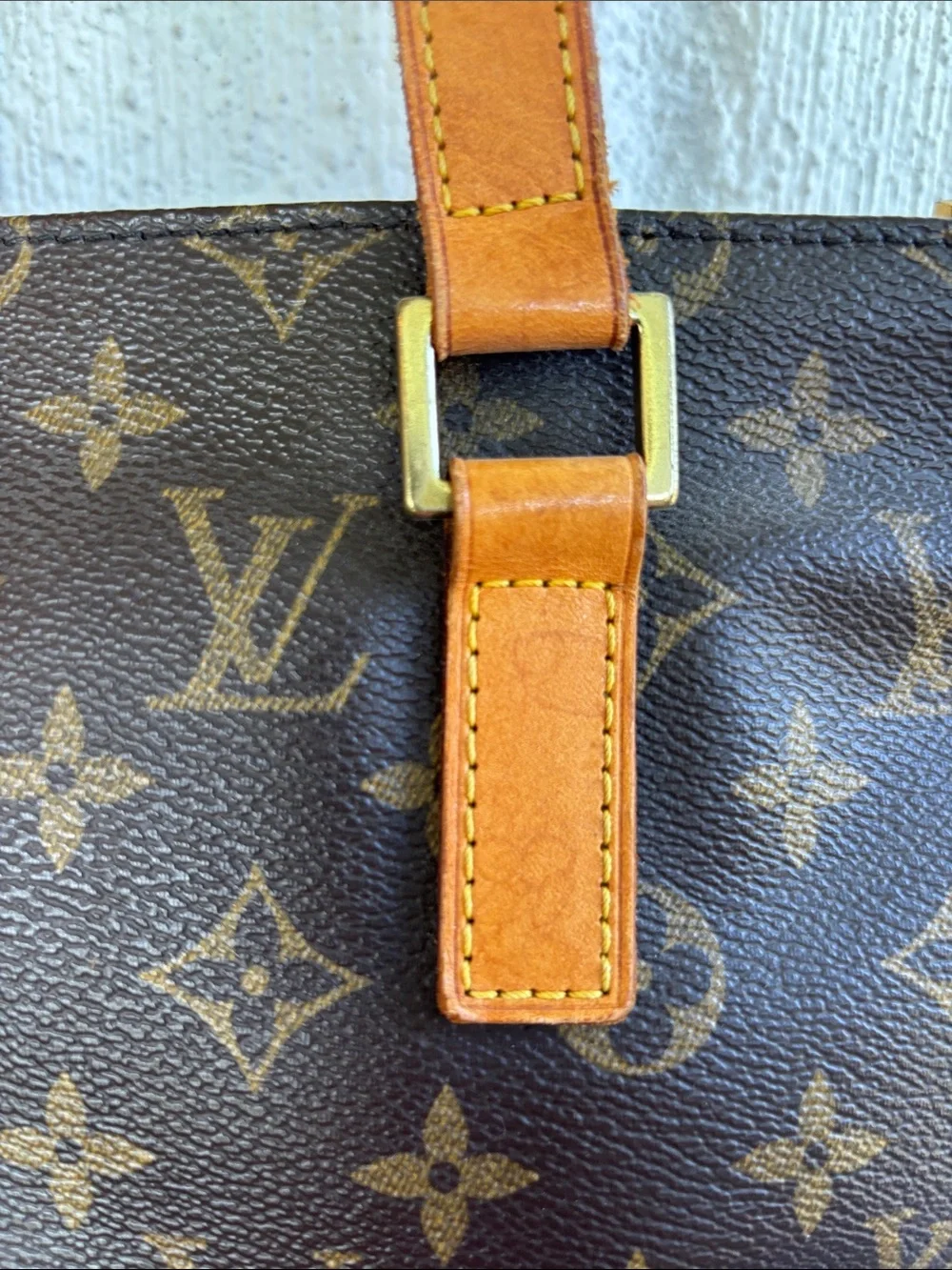 Louis Vuitton Piano Brown Monogram Canvas Tote with Tan Straps